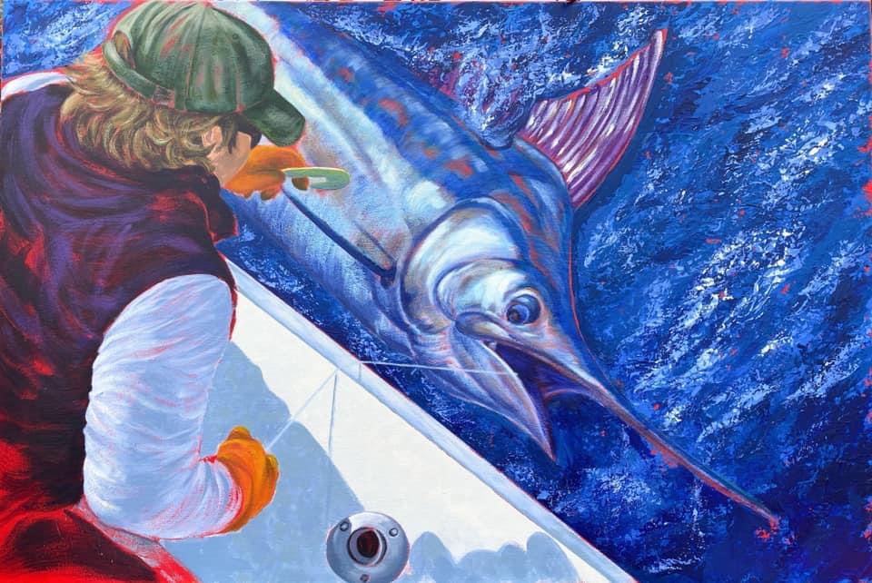 Kona Chronicles, Acrylic by Amy-Lauren Lum Won - Kauai fish art, Hawaii fish paintings